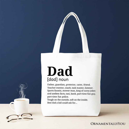 Dad Definition Canvas Tote Bag, Funny Fathers Day Gift Shopper
