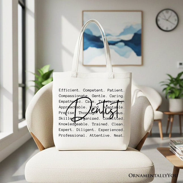 Dentist Definition Canvas Tote Bag, Dental Appreciation Words Gift Shopper - Dashing Nova