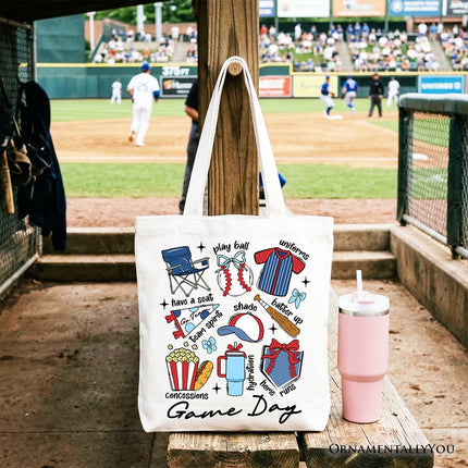 Game Day Baseball Tote Bag, Gift Shopper for Sports Fans - Dashing Nova