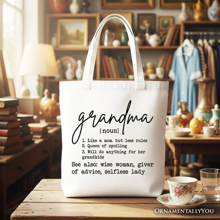 Grandma Definition Canvas Tote Bag, Funny Gift Shopper for Nana - Dashing Nova