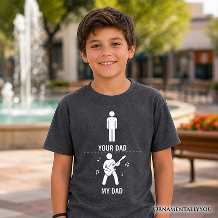 Kids Your Dad Vs My Cool Dad T-Shirt, Funny Bass Guitar Rock Father's Day Youth Tee - Dashing Nova