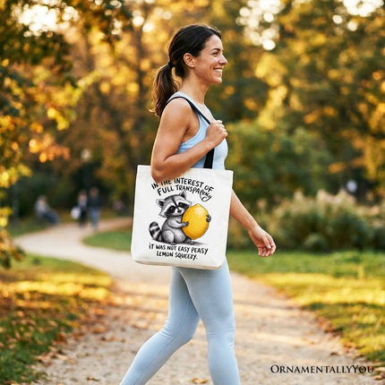 Lemon Squeezy Raccoon Tote Bag, Funny Gift Shopper for Sarcastic People - Dashing Nova
