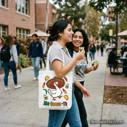 Me Goose-Ta Funny Tote Bag, Mexican Sombrero Goose Gift Shopper - Dashing Nova