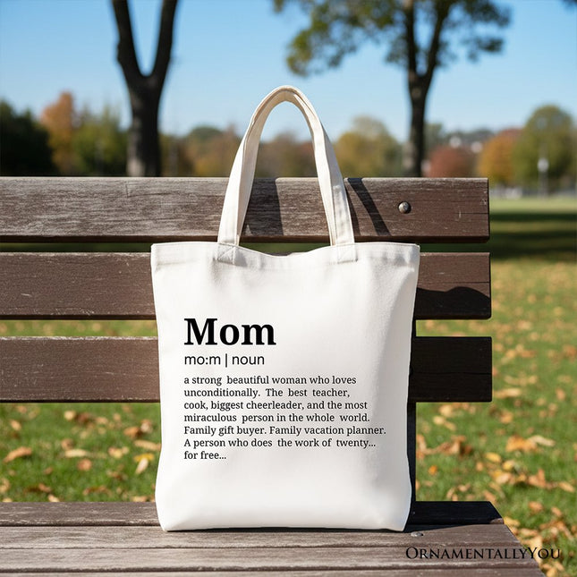 Mom Definition Canvas Tote Bag, Funny Mothers Day Gift Shopper - Dashing Nova