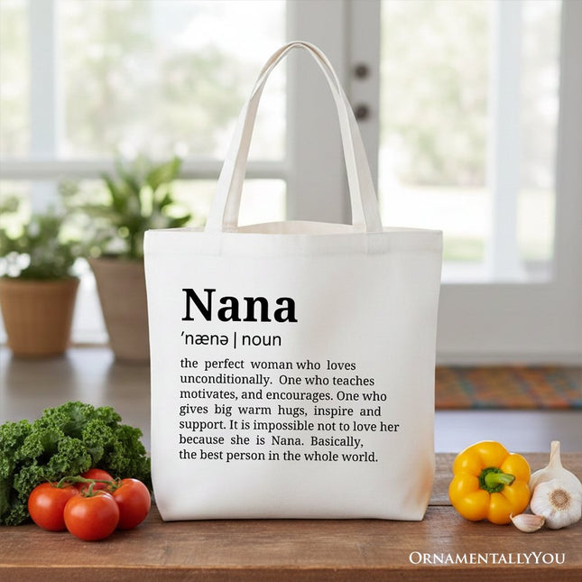 Nana Definition Canvas Tote Bag, Funny Grandmother Gift Shopper - Dashing Nova