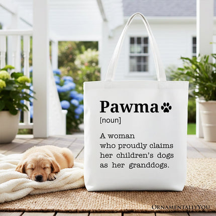 Pawma Definition Canvas Tote Bag, Funny Dog Lovers Mom Gift Shopper - Dashing Nova