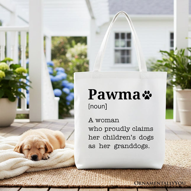 Pawma Definition Canvas Tote Bag, Funny Dog Lovers Mom Gift Shopper - Dashing Nova