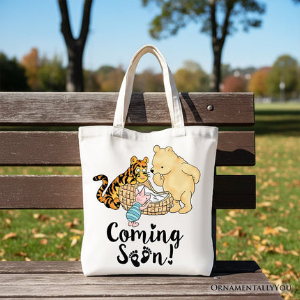 Pregnancy Announcement Winnie-the-Pooh Tote Bag 1926 A.A. Milne Baby Coming Soon Mom Gift Shopper - Dashing Nova