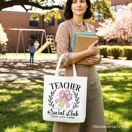 Teacher Social Club Tote Bag, Gift Shopper for Stylish Educators - Dashing Nova