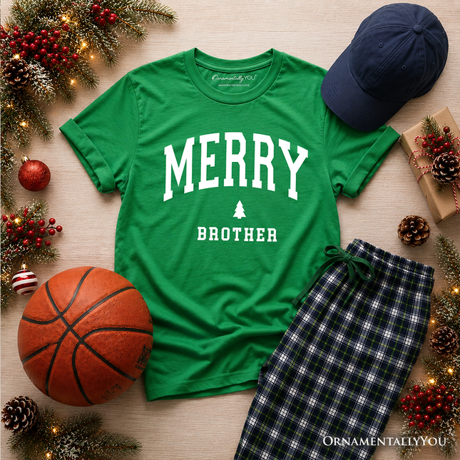 Kids Merry Brother Retro Christmas T-Shirt, Matching Family Holiday Youth Tee - Dashing Nova