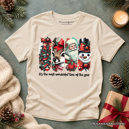 Kids It's Most Wonderful Time Of The Year T-Shirt, Reindeer, Santa, Snowman Vintage Youth Tee for Christmas - Dashing Nova