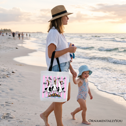 Seagull Mom Coquette Tote Bag, Funny Beach Gift Shopper for Mothers - Dashing Nova
