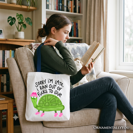 Sarcastic Turtle Tote Bag, Sassy Funny Animal Gift Shopper