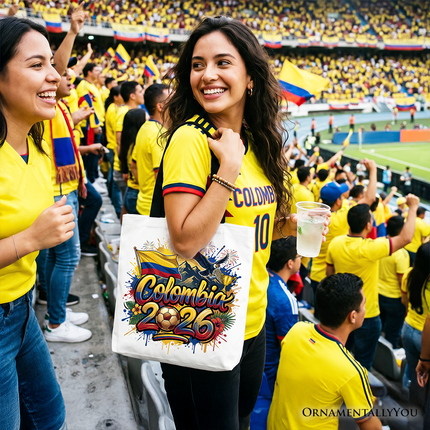Colombia 2026 Soccer Cup Global Championship Tote Bag, Fans Football Gift Shopper - Dashing Nova