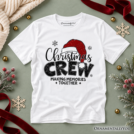 Kids Christmas Crew T-Shirt, Glitter Santa Hat Youth Tee for Making Memories - Dashing Nova