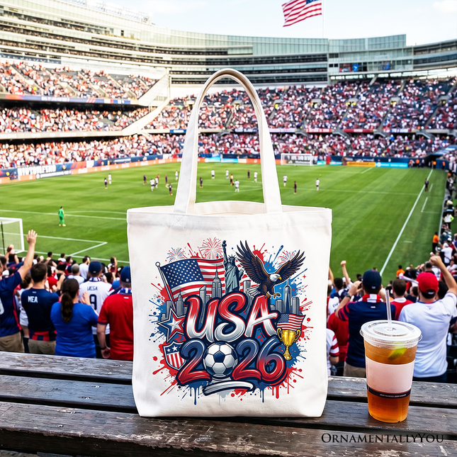 USA 2026 Soccer Cup Global Championship Tote Bag, Fans Football Gift Shopper - Dashing Nova