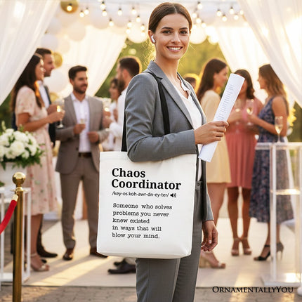 Chaos Coordinator Definition Canvas Tote Bag, Funny Gift Shopper for Busy Moms - Dashing Nova