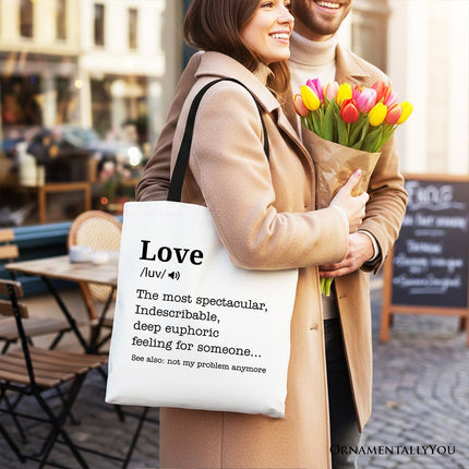 Love Not My Problem Anymore Definition Canvas Tote Bag, Sarcastic Gift Shopper for Exes - Dashing Nova