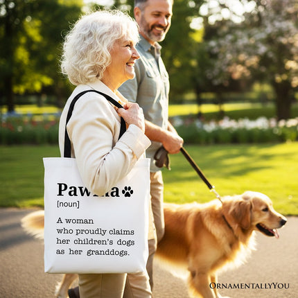 Pawma Definition Canvas Tote Bag, Funny Dog Lovers Mom Gift Shopper - Dashing Nova