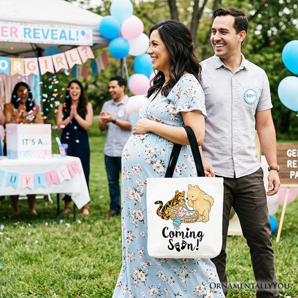 Pregnancy Announcement Winnie-the-Pooh Tote Bag 1926 A.A. Milne Baby Coming Soon Mom Gift Shopper - Dashing Nova