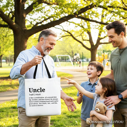 Uncle Definition Canvas Tote Bag, Funny Family Gift Shopper - Dashing Nova