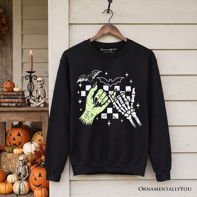 Monster Skeleton Pinky Promise Sweatshirt, Funny Spooky Halloween Sweater - Dashing Nova