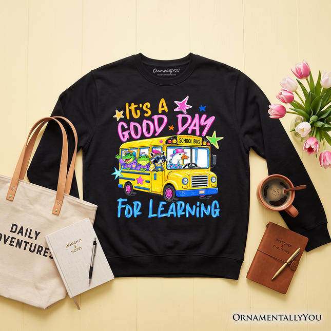 School Bus Good Day for Learning Sweatshirt, Funny Back to School Sweater - Dashing Nova