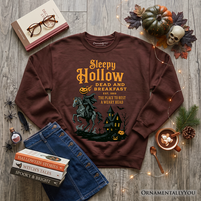 Headless Horseman Sleepy Hollow Halloween Vintage Sweatshirt, Dead and Breakfast Retro Sweater - Dashing Nova