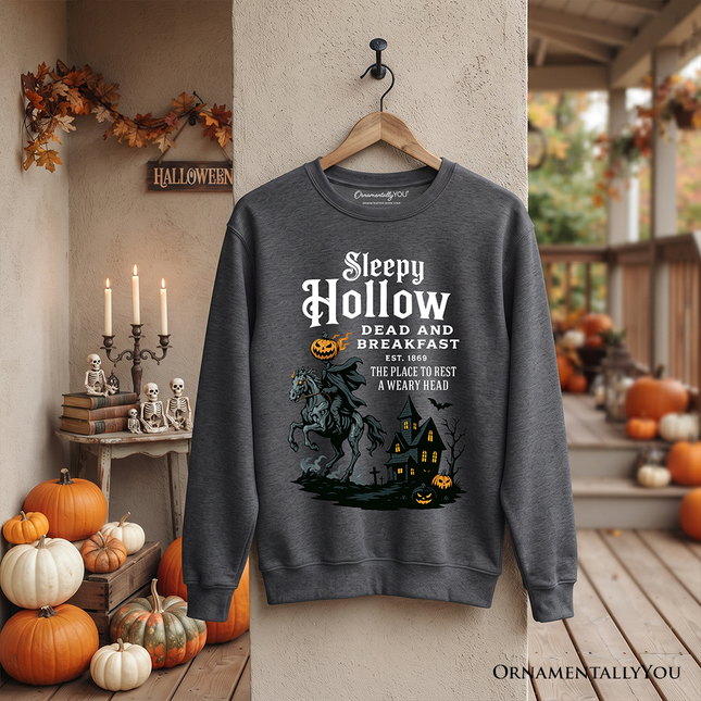 Headless Horseman Sleepy Hollow Halloween Dark Sweatshirt, Dead and Breakfast Retro Sweater - Dashing Nova