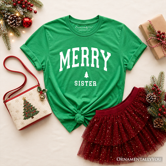Kids Merry Sister Retro Christmas T-Shirt, Matching Family Holiday Youth Tee - Dashing Nova