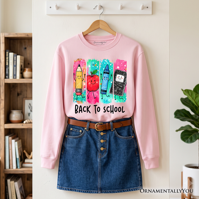 Brushstroke Back to School Sweatshirt, Apple Pencil Notebook Sweater - Dashing Nova