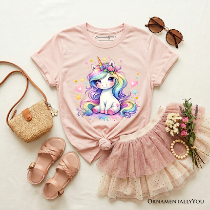 Rainbow Unicorn Kids T-Shirt, Cute Animal Tee for Youth Girls - Dashing Nova