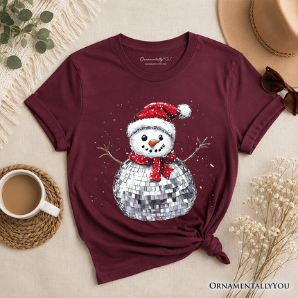 Kids Disco Snowman Christmas T-Shirt, Retro Holiday Youth Tee for Dancers - Dashing Nova