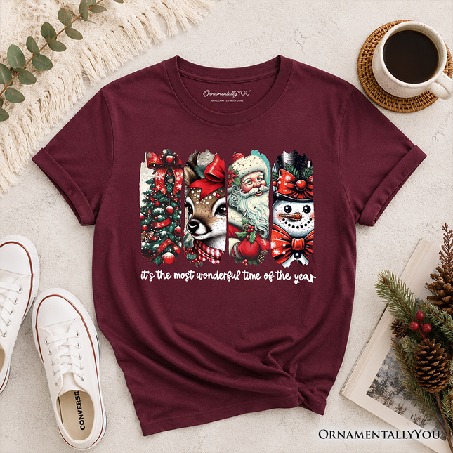 Kids It's Most Wonderful Time Of The Year T-Shirt, Reindeer, Santa, Snowman Vintage Youth Tee for Christmas - Dashing Nova