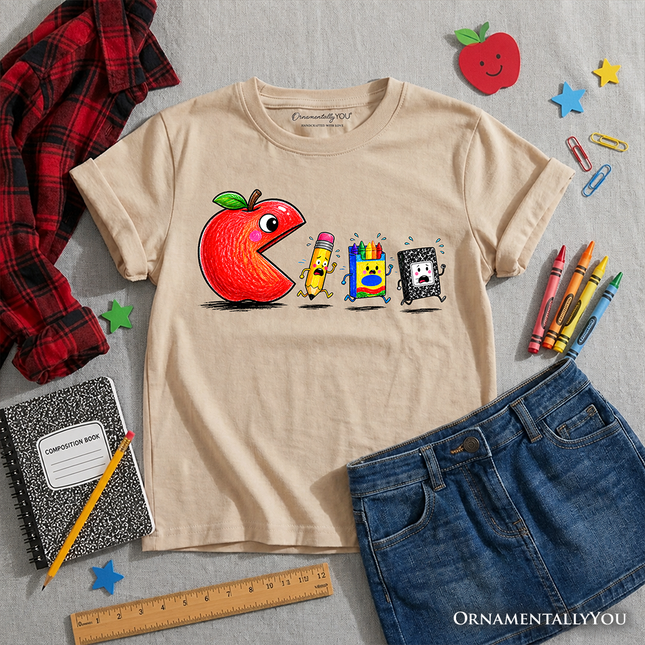 Kids Funny Apple 1st Day of School T-Shirt, Youth Tee for Student - Dashing Nova