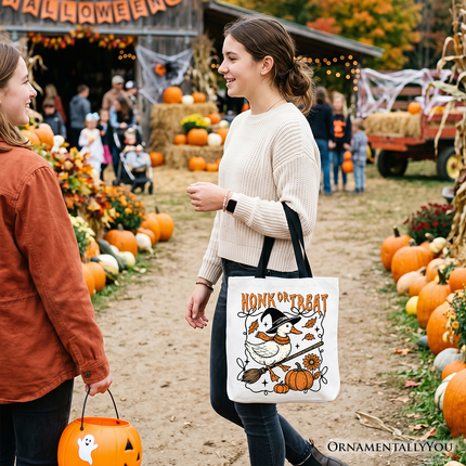 Honk or Treat Goose Tote Bag, Hilarious Halloween Gift Shopper for Silly Bird Enthusiasts - Dashing Nova