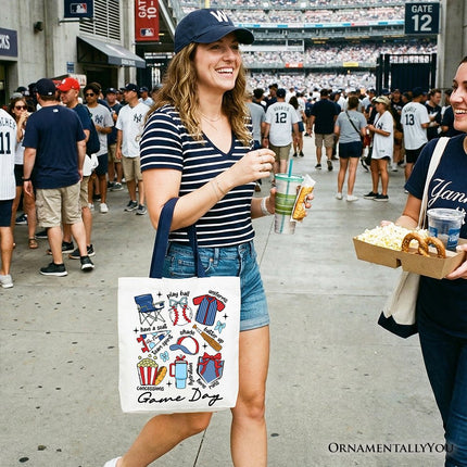 Game Day Baseball Tote Bag, Gift Shopper for Sports Fans - Dashing Nova