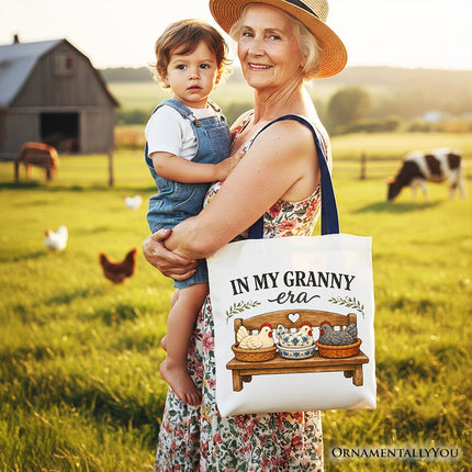 In My Granny Era Chicken Vintage Tote Bag, Cozy Farmhouse Country Grandma Gift Shopper - Dashing Nova