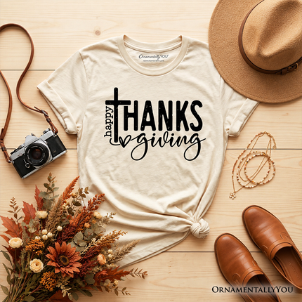 Kids Happy Thanksgiving Minimalist T-Shirt, Christian Religious Fall Tee for Youth - Dashing Nova