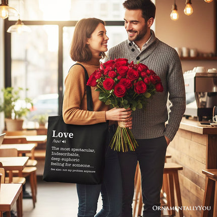 Love Not My Problem Anymore Definition Canvas Tote Bag, Sarcastic Gift Shopper for Exes - Dashing Nova