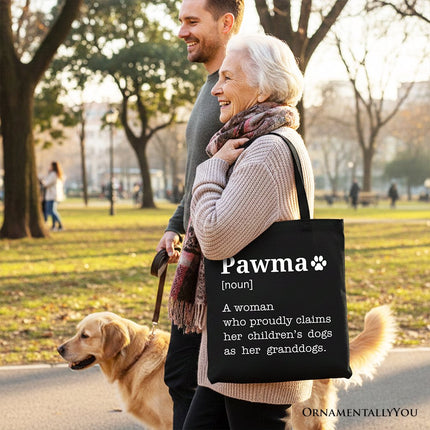 Pawma Definition Canvas Tote Bag, Funny Dog Lovers Mom Gift Shopper - Dashing Nova