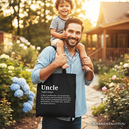 Uncle Definition Canvas Tote Bag, Funny Family Gift Shopper - Dashing Nova