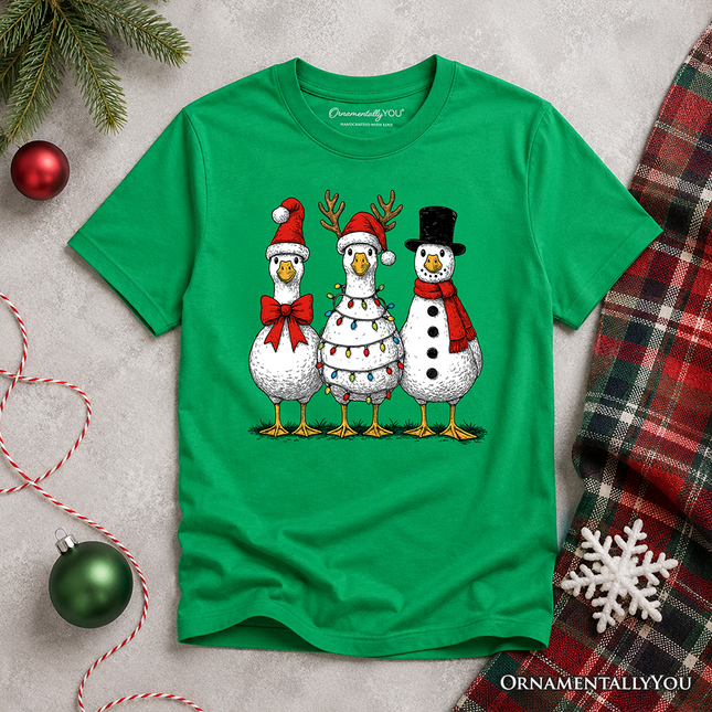 Kids Vintage Christmas Silly Goose T-Shirt, Snowman Spoof Winter Youth Tee - Dashing Nova