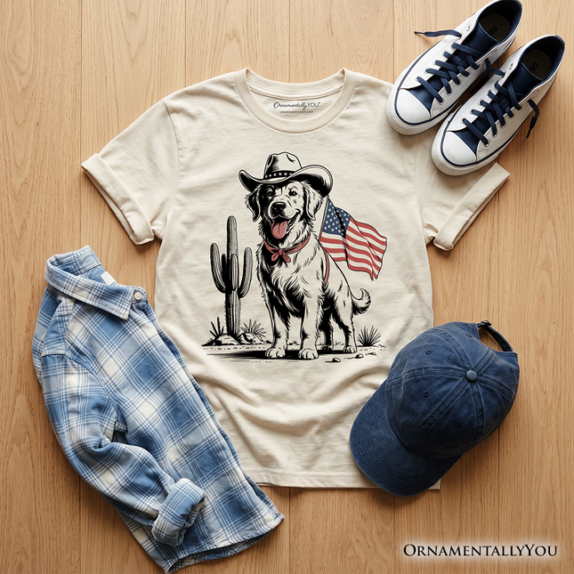 Kids American Cowboy Dog T-Shirt, Western Youth 4th of July Tee for Pet Lovers - Dashing Nova
