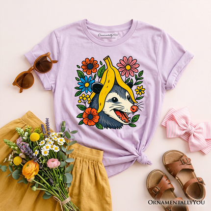 Banana Possum Floral Kids T-Shirt, Funny Animal Tee for Youth Girls - Dashing Nova