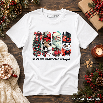 Kids It's Most Wonderful Time Of The Year T-Shirt, Reindeer, Santa, Snowman Vintage Youth Tee for Christmas - Dashing Nova