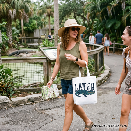 Later Alligator Tote Bag, Funny Gator Sarcastic Animal Gift Shopper - Dashing Nova