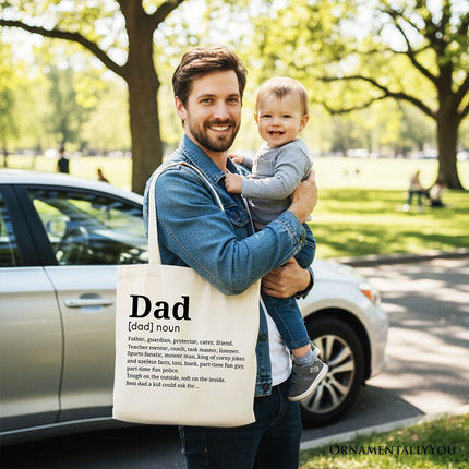 Dad Definition Canvas Tote Bag, Funny Fathers Day Gift Shopper - Dashing Nova