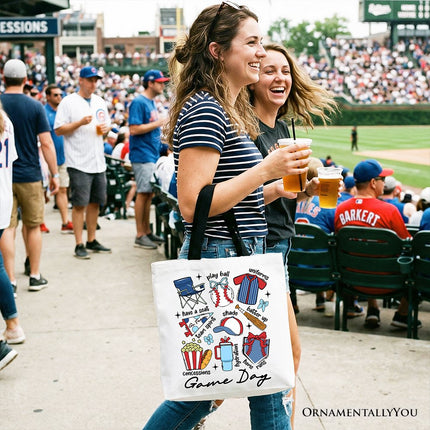 Game Day Baseball Tote Bag, Gift Shopper for Sports Fans - Dashing Nova