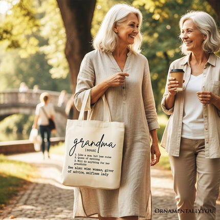 Grandma Definition Canvas Tote Bag, Funny Gift Shopper for Nana - Dashing Nova